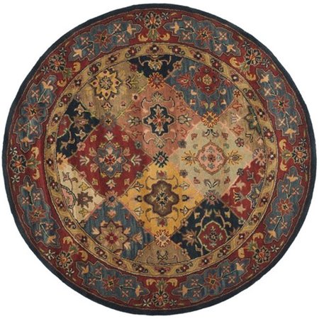 SAFAVIEH Heritage Hand Tufted Round Rug- Red - Multi- 10 x 10 ft. HG926A-10R